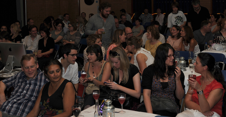 The crowd during a break